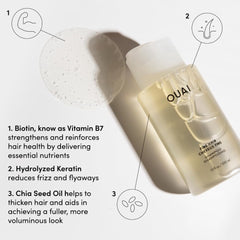 OUAI Travel-size set packaging labeled color-safe and sulfate-free for on-the-go.