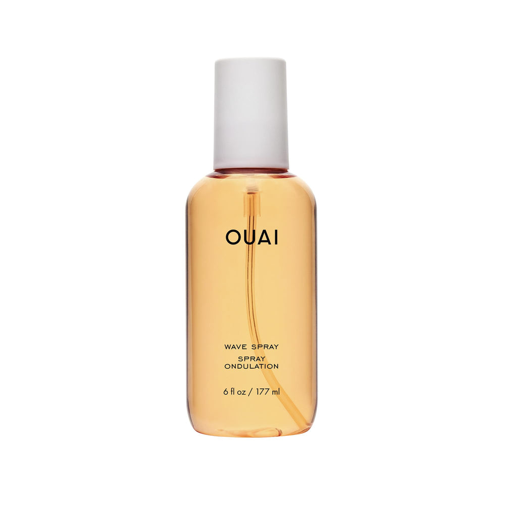 OUAI Wave Spray bottle closeup showing sleek texture-ready design