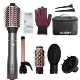 Oudim 5-in-1 dryer brush with 2.4-inch oval brush for salon-volume waves.