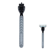 OENUASG Mach3 replacement handle in black with non-slip ergonomic grip for secure shaving