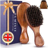 OUMIGIZ boar bristle brush with back-sculpted design for comfortable grip and refined styling