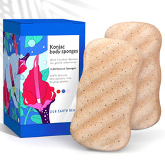 Our Earth Beauty Konjac Sponge Body 2 Pack for daily cleansing