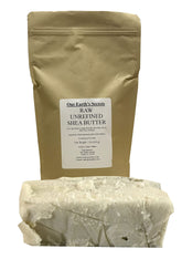 Our Earth's Secrets Ivory Shea Butter block closeup showing natural texture for skin nourishment