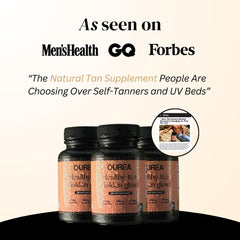 Ourea Carotenoid Golden Glow capsules close-up for even skin tone.