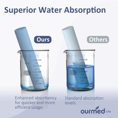 Ourmed Life highly absorbent towels for quick cleansing.