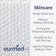 Ourmed Life lint-free towels ensure clean, streak-free skin.