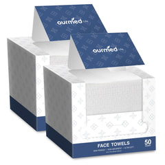 Ourmed Life face towels plush side for gentle exfoliation and makeup removal.