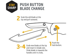 Outdoor Edge 350 blades pack six, vacuum-sealed, ready for quick tool-free blade changes.