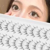 Outopen Manga Lashes with clear band cosplay closeup for vivid, seamless anime eyes.