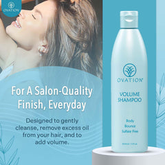 Ovation Hair Volume Shampoo lather-foam delivering fresh cleanse and light body