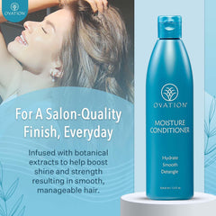 Ovation Moisture Conditioner with burdock extract nourishes dull strands.