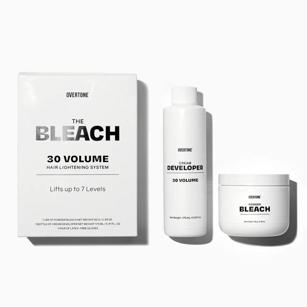 oVertone Bleach 30-Volume Kit Box shows professional-grade lightening for bold color prep