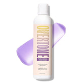 oVertone Purple Toning Conditioner bottle demonstrates vibrant color and deep hydration for blonde hair.