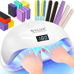 OVLUX 180W UV LED nail lamp front view for fast gel curing.