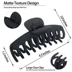 OWIIZI large claw clips non-slip hold keeps hair secure through routines