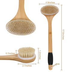 OWIIZI sterilized stiff boar bristles deliver precise back exfoliation