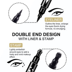 Ownest eye makeup stamp demonstrates decorative shapes for quick, eye-catching embellishment.