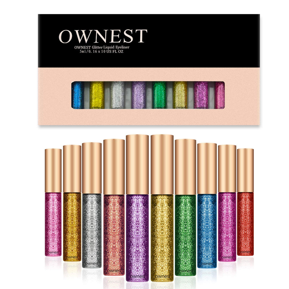 Ownest liquid eyeliner red glitter swatch for bold nighttime looks.