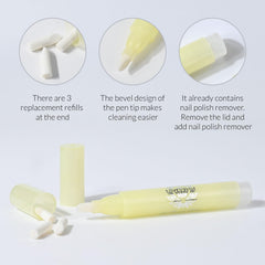 Packaging image of Ownest Nail Polish Corrector Pen with three refills included.