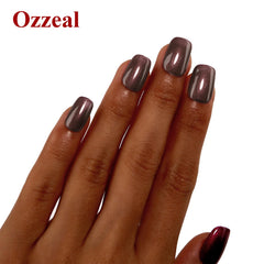 Ozzeal Pearl Gel Nail Polish color layer curing under LED/UV light