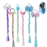 Ozzwolle 6-pcs girls braid extensions pack with colorful styles for playful daily looks.