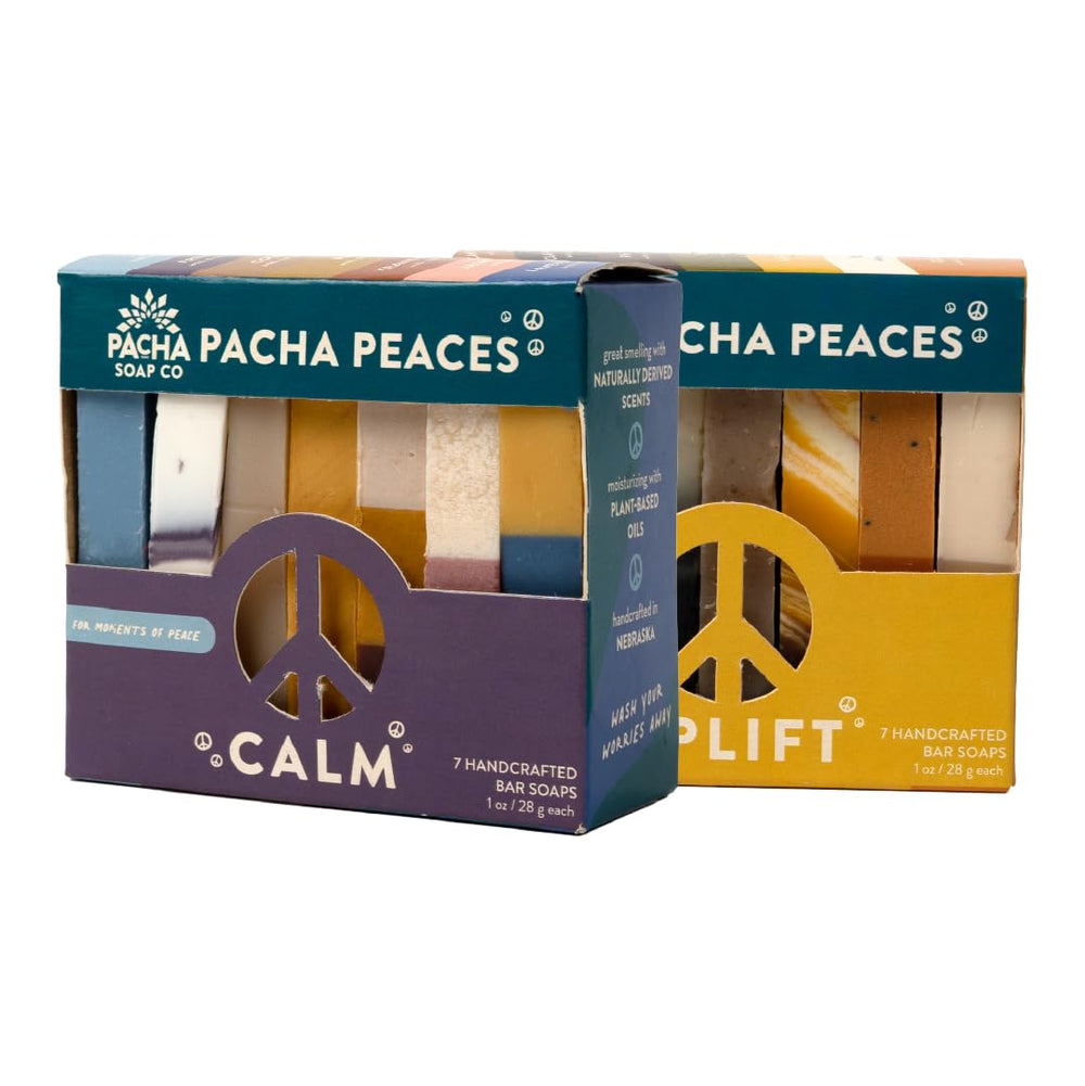 Pacha Soap Co Pacha Peaces sampler packaging, ideal for gifting and home spa moments