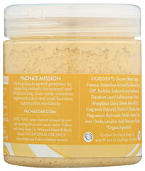 Pacha Soap Co Vanilla Almond whipped soap scrub lather in action demonstrates creamy cleansing and mild exfoliation.
