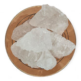 Pachamama Essentials alum stone close-up crystal for natural deodorant use.