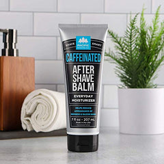 Pacific Shaving caffeinated aftershave application on skin for soothing post-shave comfort