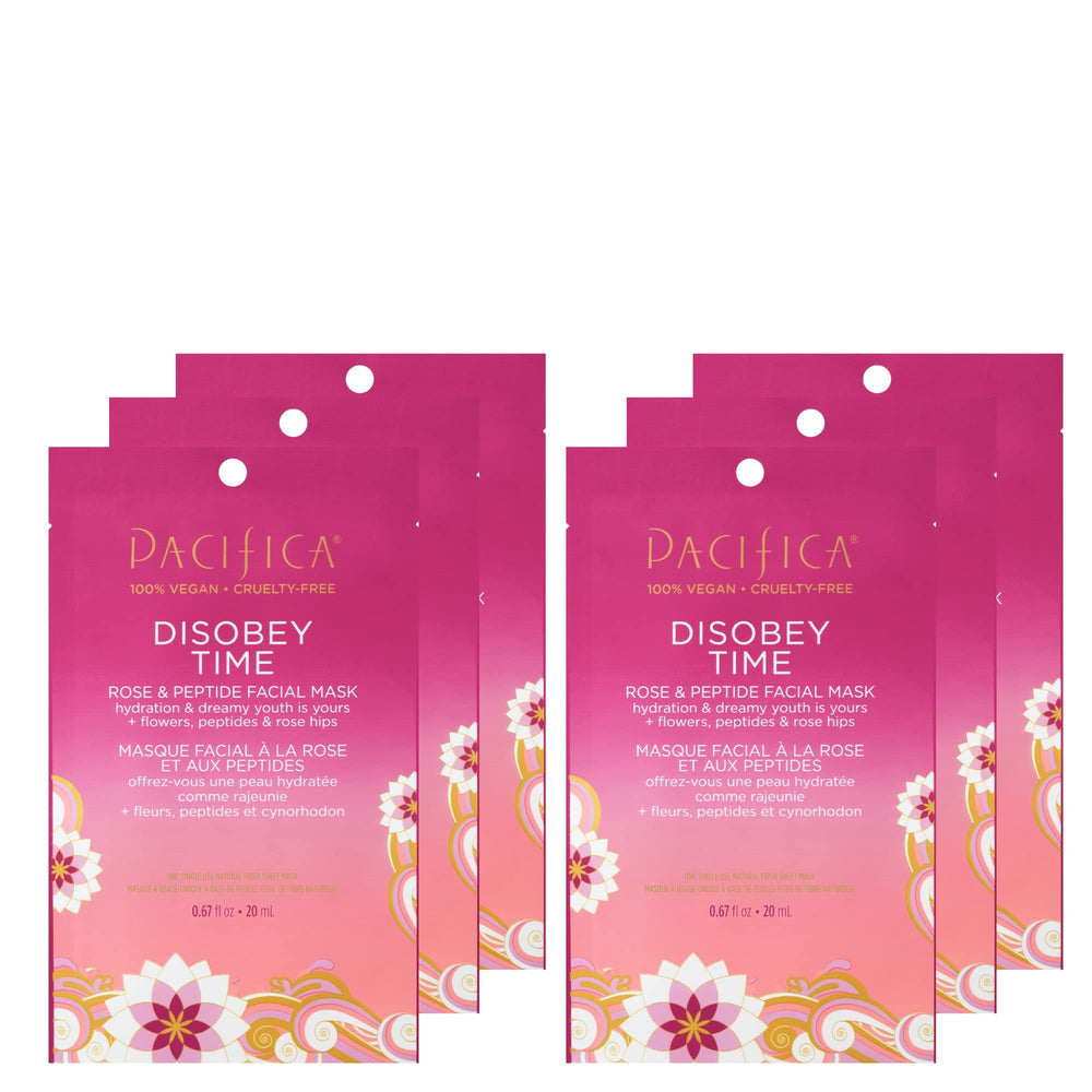 Pacifica Disobey Time Mask packaging signals an easy at-home spa routine.