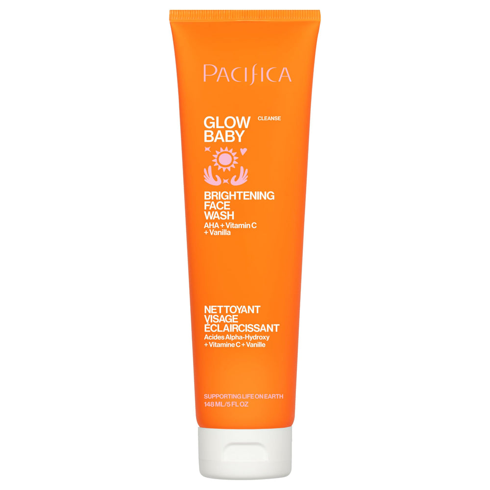 Pacifica Glow Baby bottle front for daily brightening cleanse.