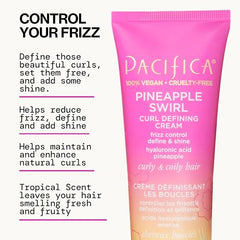 Pacifica Pineapple Swirl Curl Cream ingredient spotlight coconut oil for shine and nourishment.