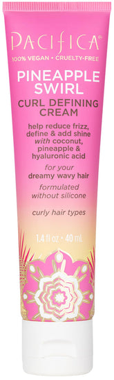 Pacifica Pineapple Swirl Curl Defining Cream bottle for defined, bouncy curls without heaviness.