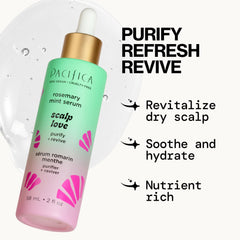 Pacifica Rosemary Mint scent closeup—invigorating aroma for a refreshing scalp ritual.