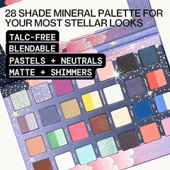 Pacifica Stellar Gaze palette swatches reveal rich pigments with a mineral formula and Vitamin E.
