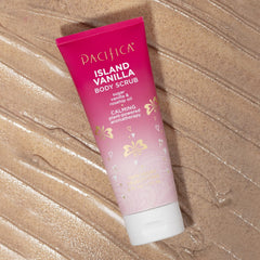 Pacifica Sugar Island Vanilla fragrance swirls within a foamy lather.