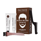 Pacinos Hair & Beard Color Kit dark brown box for at-home use