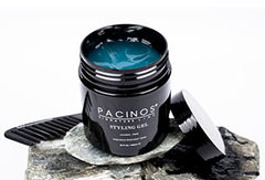 Pacinos Hair Gel styling look close-up demonstrates flexible hold.