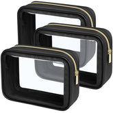 PACKISM Clear Makeup Bag 3 Medium front view shows TSA-friendly organization for quick security checks.