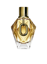 Paco Rabanne Million Gold bottle front reveals opulent luxury for confident evening wear.