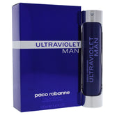 Paco Rabanne Ultraviolet for Men bottle front, sleek evening-ready design.
