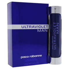 Paco Rabanne Ultraviolet for Men bottle front, sleek evening-ready design.