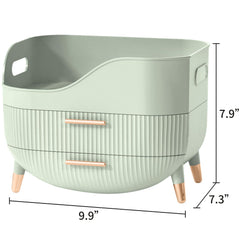 Pajiriona skincare organizer on countertop demonstrates stable non-slip placement for daily routines.