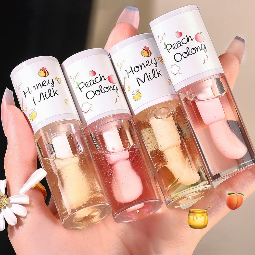 Pakivs hydrating clear lip oil bottle boosts moisture for smooth lips.