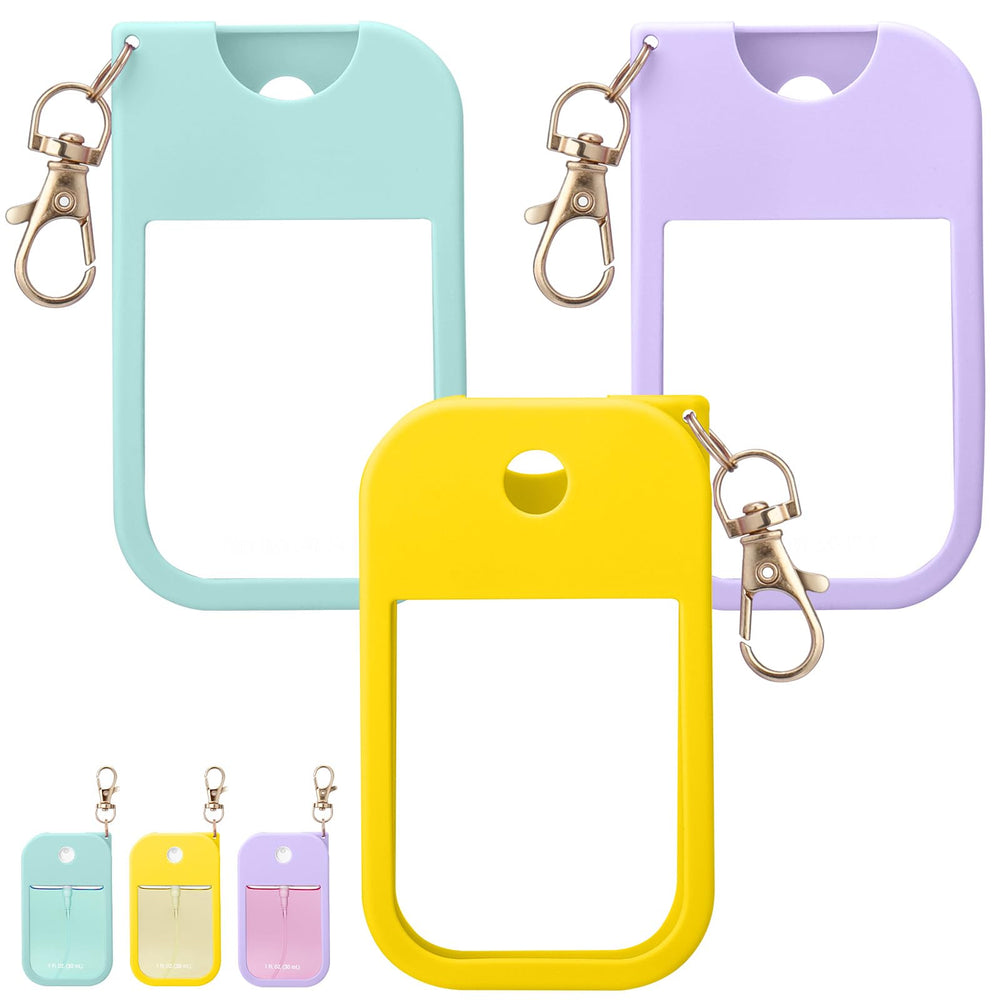 Palksky hand sanitizer case with keychain clip keeps sanitizer within easy reach.