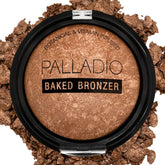 Palladio Baked Bronzer compact delivers luminous tan color for an all-day glow