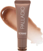 Palladio Butter Balm tube application shows hydrating lip care on the go.
