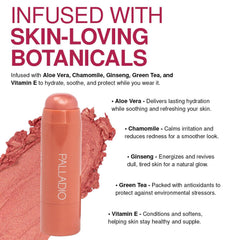 Palladio I'm Blushing peony swatch reveals shimmering tint for lips and cheeks
