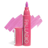 Palladio Lip Stain Orchid matte finish swatch shows rich color with long wear