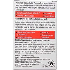 Palmer's Cocoa Butter Formula soap vitamin E close-up emphasizes nourishing skin protection.